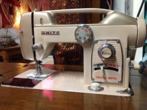 Vintage White Sewing Machine/ Model 764/ Walnut Finish. 1964 Japan White 764 HGT World's Fair Sewing MachineThey don't make 'em like this anymore. Found for $18 (including cabinet) Soooo Silky Smooth! Slowly finding slant shank attchments for it.