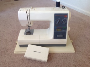 Sears Kenmore 24 Stitch Free Arm 24 385-1764180. Found for $29 at a local thrift. Excellent condition, superb stitch, sensitive foot pedal, and adaptable to all low shank attachments / presser feet. It is a very quiet, but powerful machine that is a joy to use.